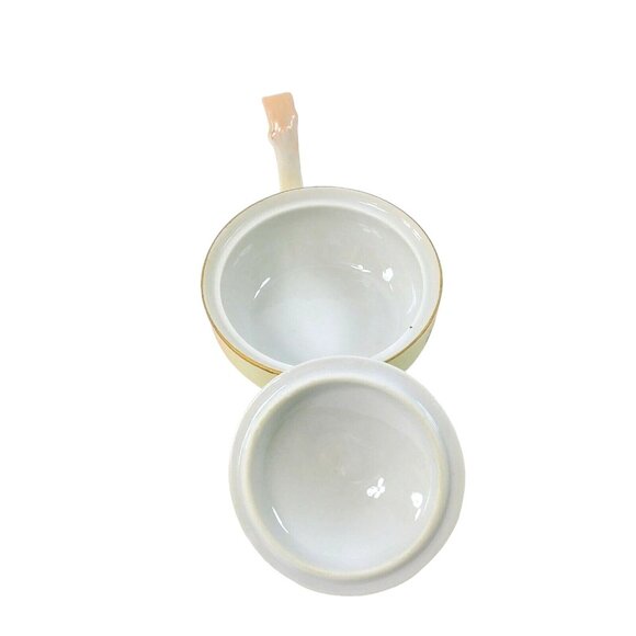 Vintage Hal-Sey Fifth Hand-Painted Porcelain Trinket Dish with 3d Rose top Lid - Picture 6 of 8